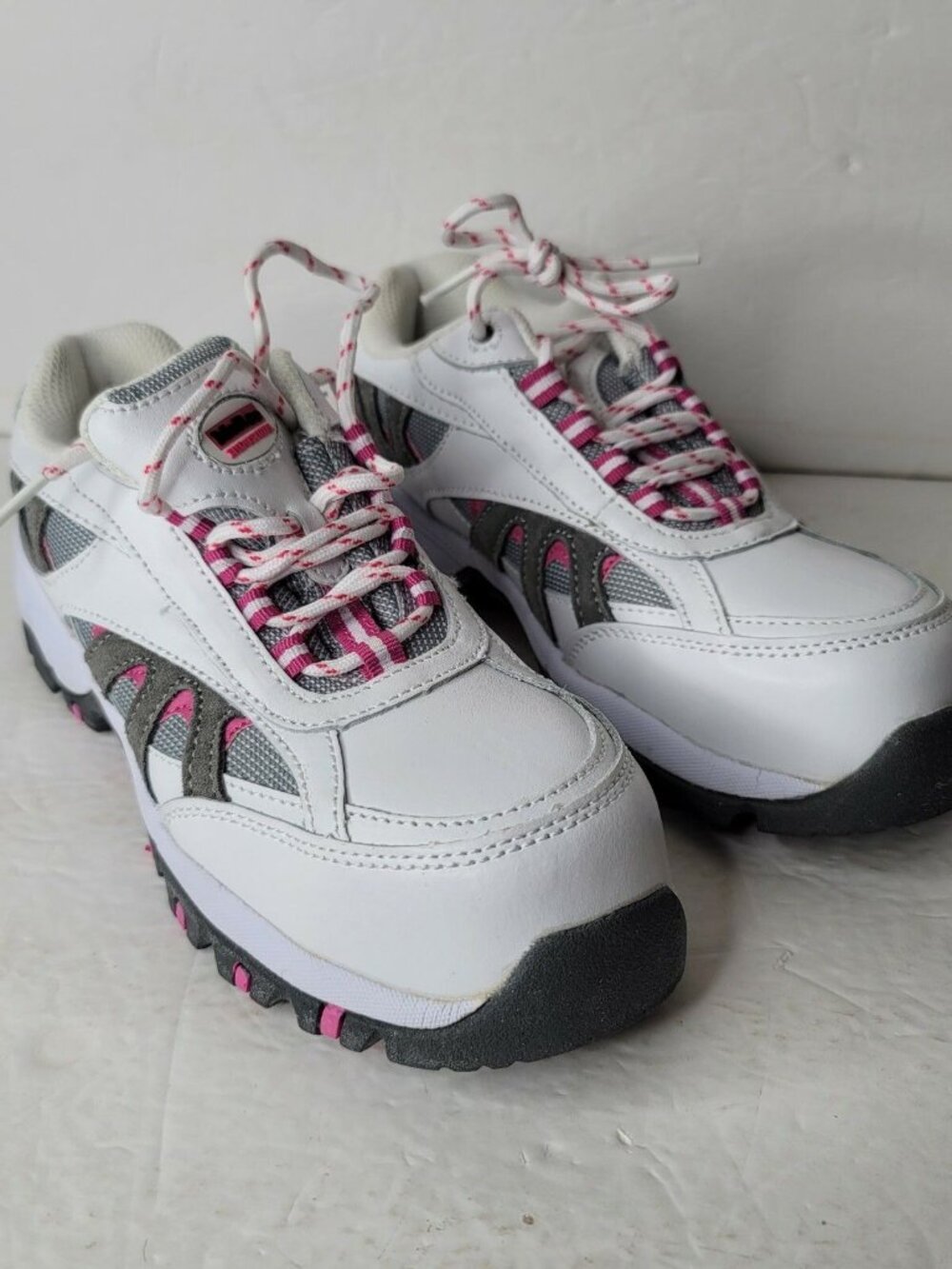 MCRAE INDUSTRIAL Womens Composite Toe Electrical Hazard Safety Shoes White Pink